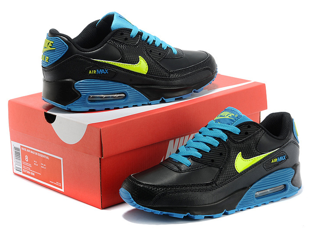 New Men\'S Nike Air Max Black/Blue/Greenyellow